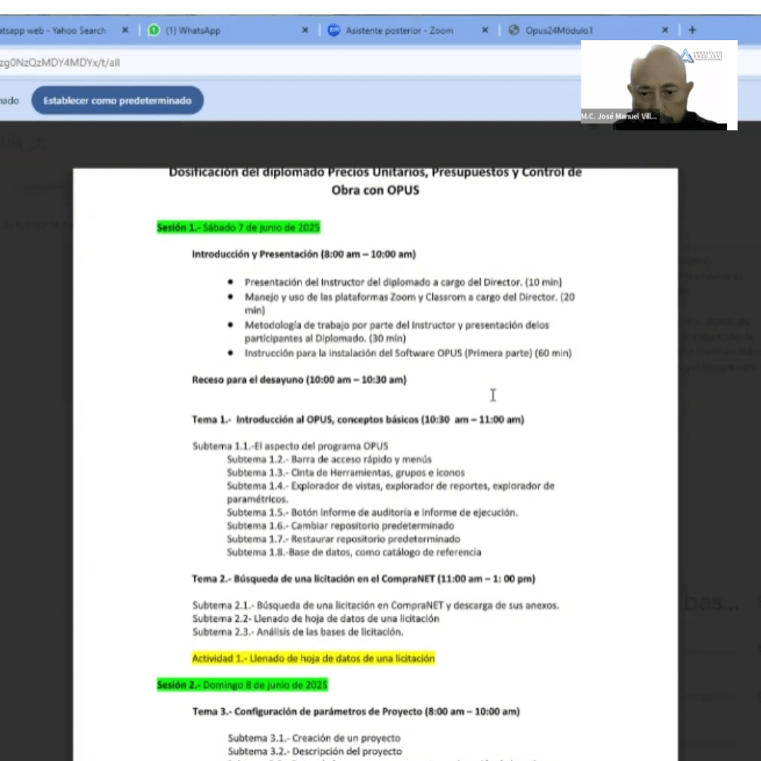 Diplomado Práctico de Costos, Precios Unitarios y Control de Obra con OPUS - Imagen 4